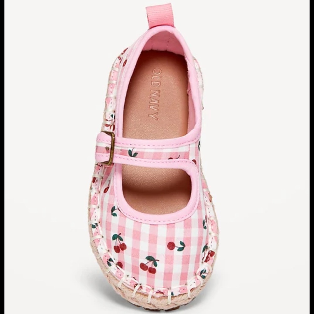 Infant Baby Toddler Baby GAP Kids Pink Gingham Cherry Espadrilles Flats Shoes 8